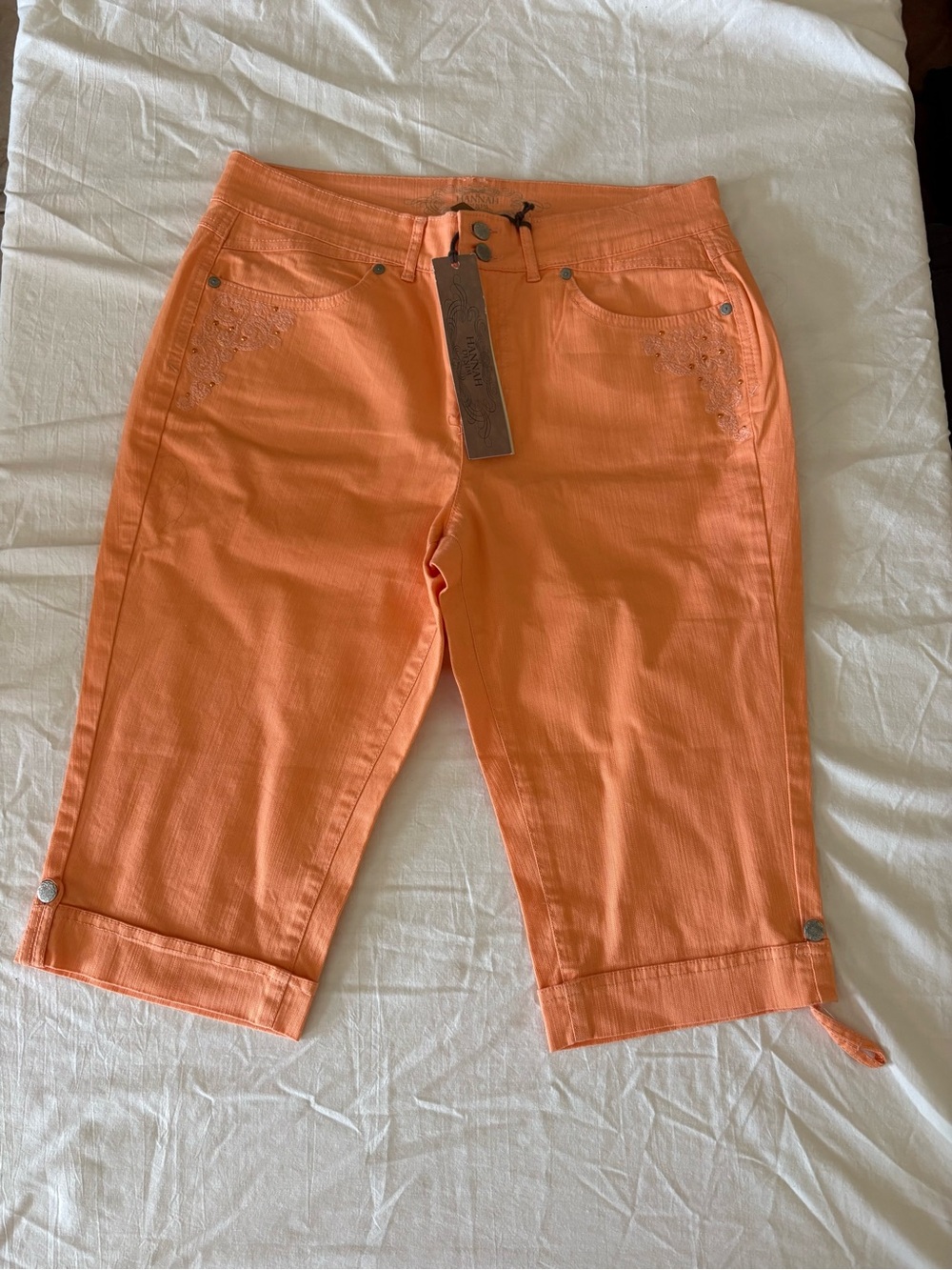 New Women’s Orange Capri with bling